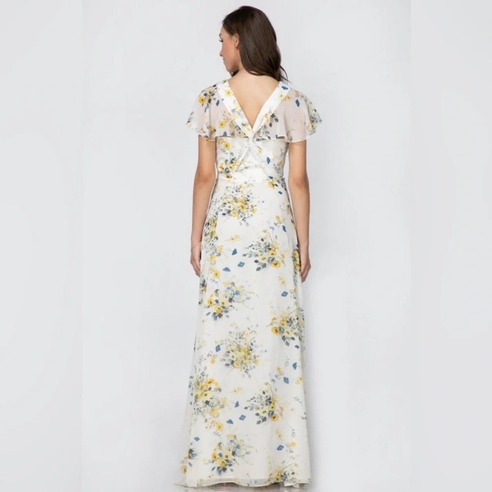 Adelyn Rae Liana Ivory Floral Ruffle Maxi Dress - Picture 4 of 4